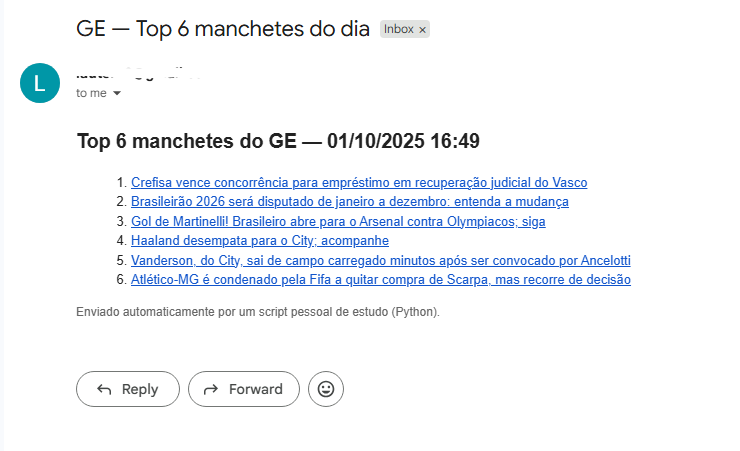 Web Scraping Sport News Website